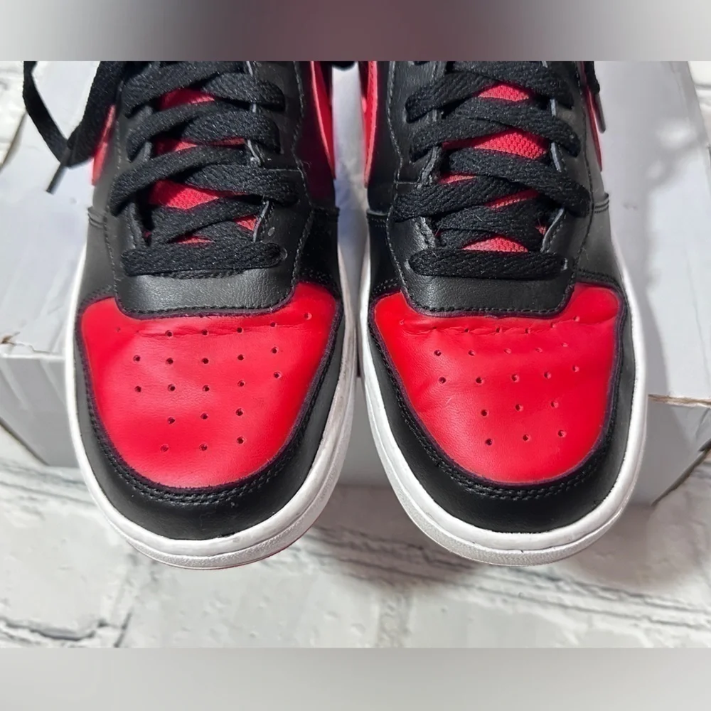 Nike Court Borough Mid 2 in Black and Red